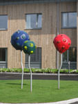 Glass and ceramic apple tress